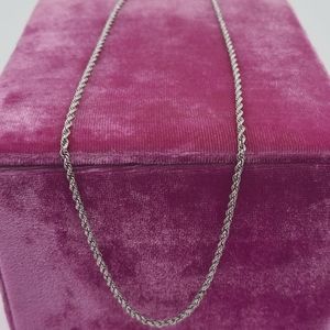 Sterling Silver Twisted Rope Chain Necklace, 18”